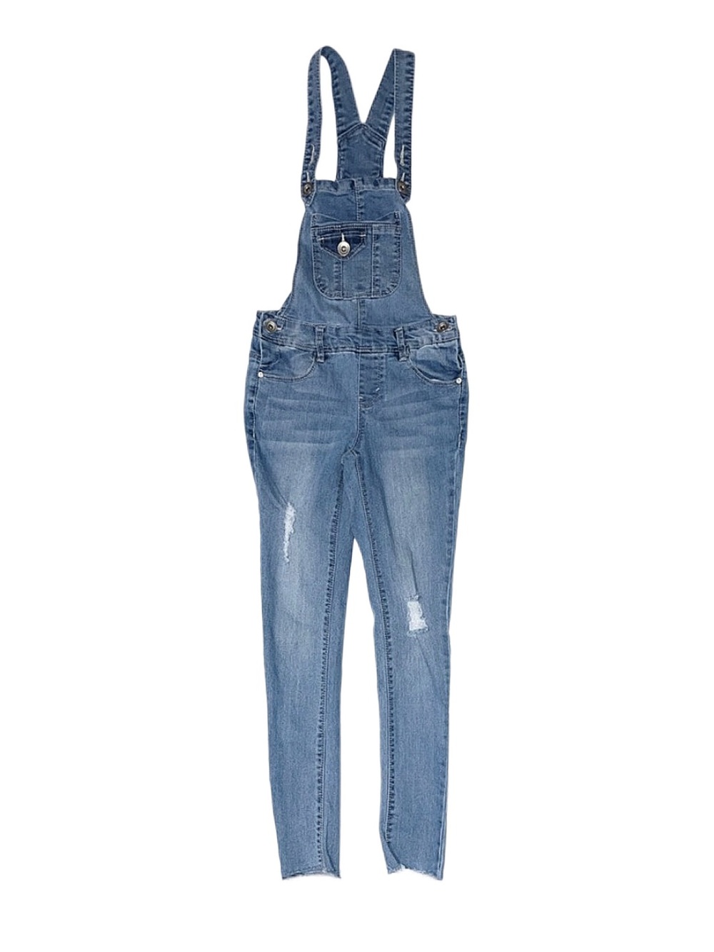 SQUEEZE Girl's Denim Distressed Overalls Size 10